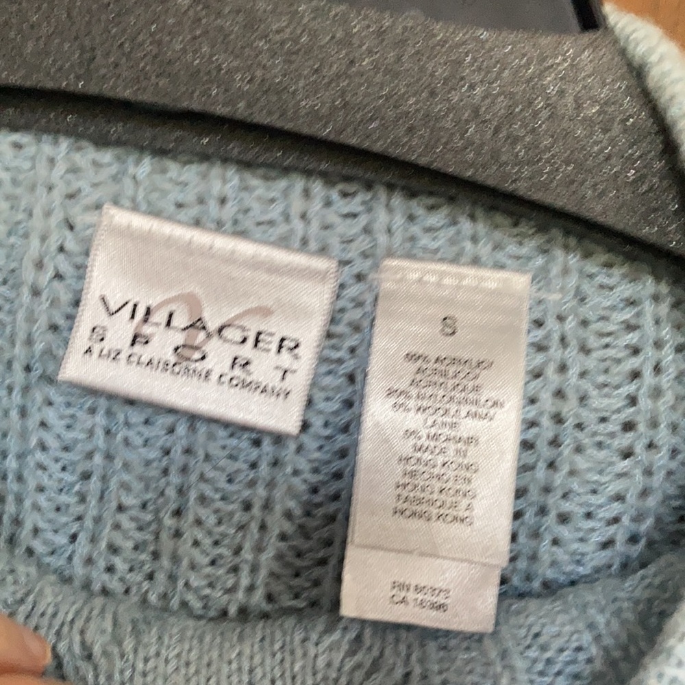 Y2K Vintage pastel blue pullover sweater 6% wool 5% mohair - Picture 15 of 17